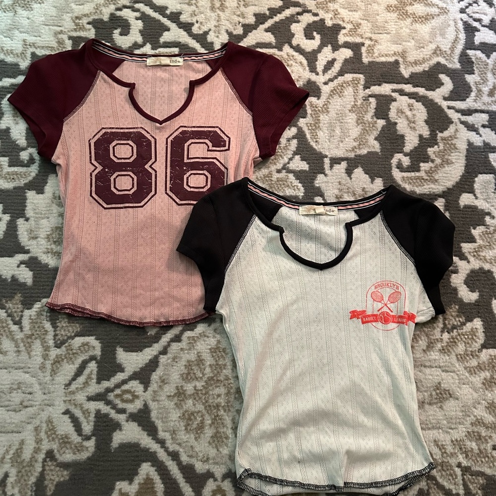 Kids' Burgundy and White Graphic Tees